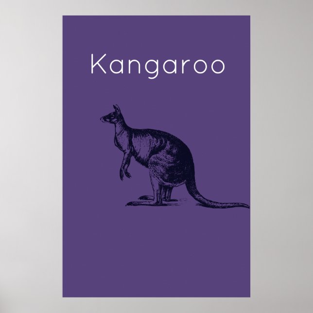 Poster A Arte da Parede Moderna Roxa Kangaroo (Frente)
