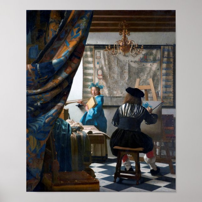 Poster A Arte da Pintura, Johannes Vermeer, 1666-1667 (Frente)