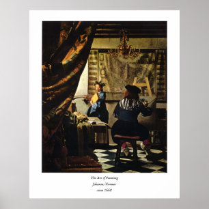 Pôster A arte de Johannes Vermeer da pintura cerca de
