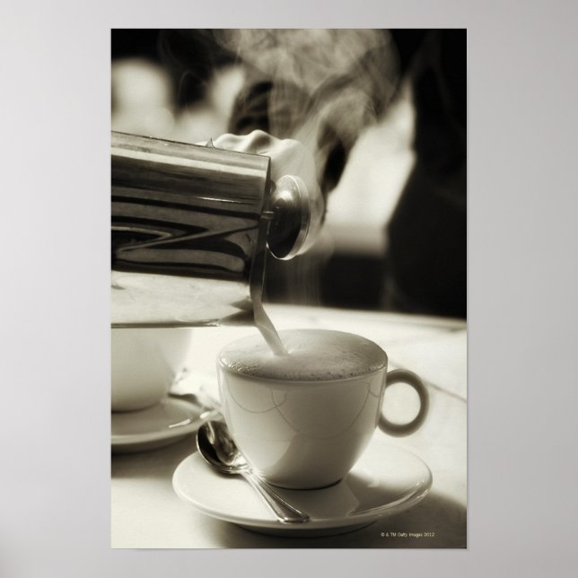 Pôster A arte do fazer de café fresco / adição de vapor (Frente)