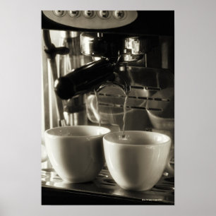 Pôster A arte do fazer fresco/do derramamento do café