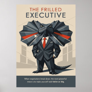Poster A Arte do Lagarto Engraçado Executivo com Colarinh