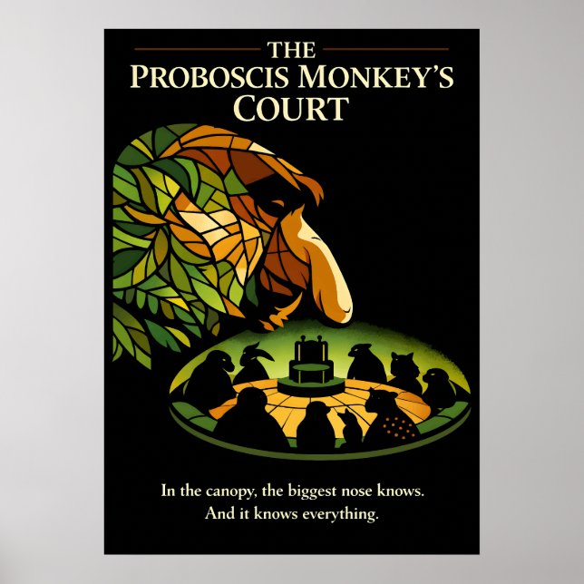 Poster A Arte do Tribunal do Macaco Probóscide (Frente)