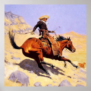Poster A Arte Ocidental do Cowboy por Frederic Remington