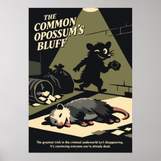 Poster A Arte Retro do Blefe do Gambá