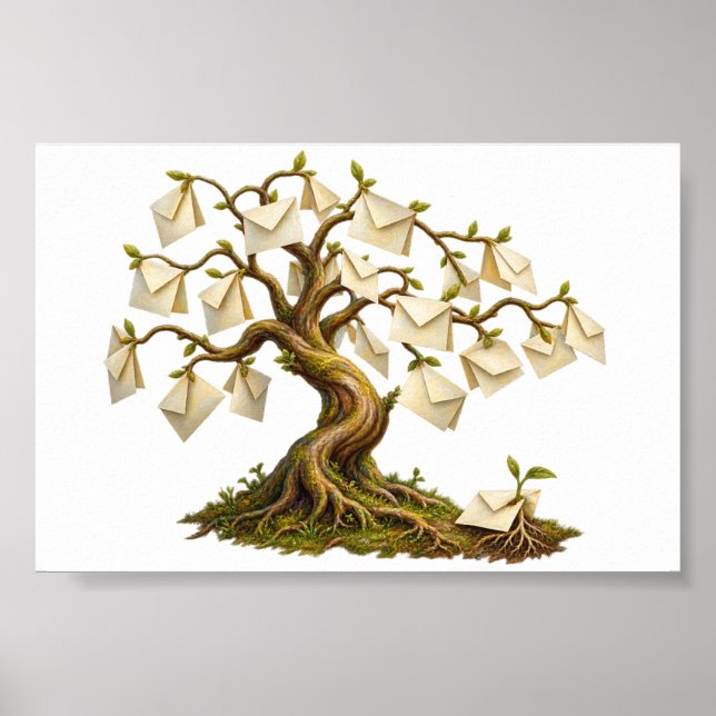 Poster A Árvore de Cartas Envelopes 6x4 (Frente)