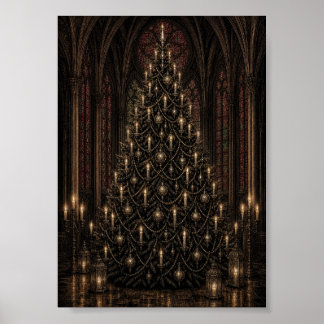 Poster A Árvore de Natal Gótica da Black Tree Catedral em