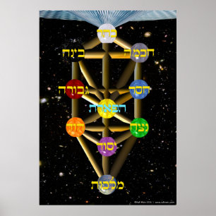 Poster A árvore do hebraico e do inglês da vida     tod