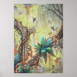Poster A Árvore Florescente de Arte Espiritual de Parede