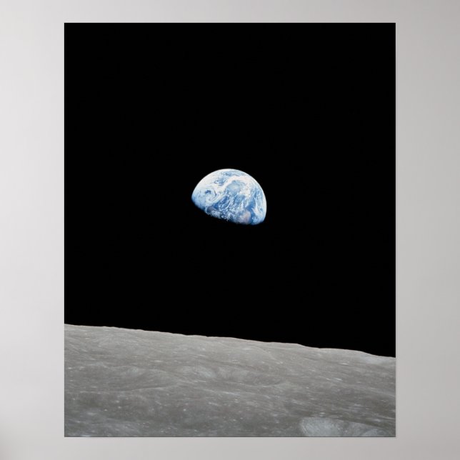 Poster A ascensão da Terra acima da Lua foi vista pela Ap (Frente)