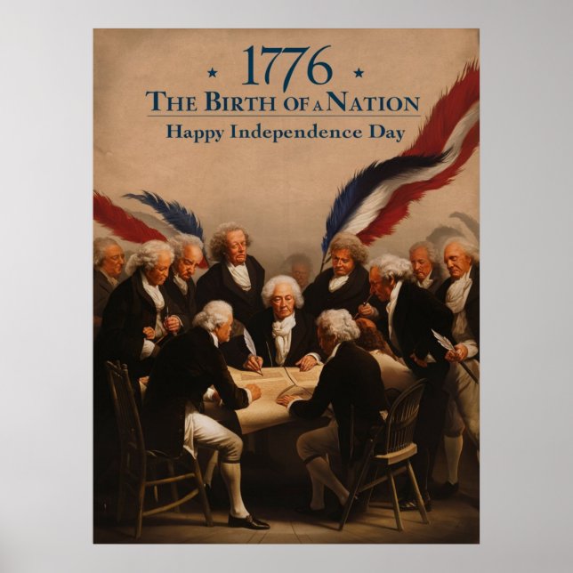 Poster A assinatura da Declaração de Independência (Frente)