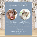 Poster A Assinatura De Casamento De Cachorro Pet Bebe Fot<br><div class="desc">Bebidas de Assinatura! Caligrafia simples, mas elegante, esta placa de bar de bebida característica apresenta dois coquetéis "a Noiva" e "o noivo", personalizados com suas bebidas preferidas. Personalize esta placa de casamento elegante com sua foto favorita de animal de estimação, foto de cão, foto de noivado ou fotos de casais,...</div>