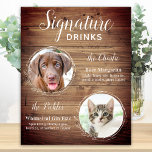 Poster A Assinatura Pet Dog Wedding Bebe Bar de Fotografi<br><div class="desc">Signature Cocktails vindo de seus animais de estimação! Inclua seu melhor cachorro, melhor gato e qualquer animal de estimação no seu casamento com seu próprio bar de bebida para seus hóspedes. Perfeito para amantes de cães, e um bar especial de cães será um sucesso no seu casamento. Branca simples, mas...</div>