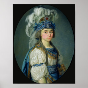 Pôster A atriz e cantor Praskovya Zhemchugova