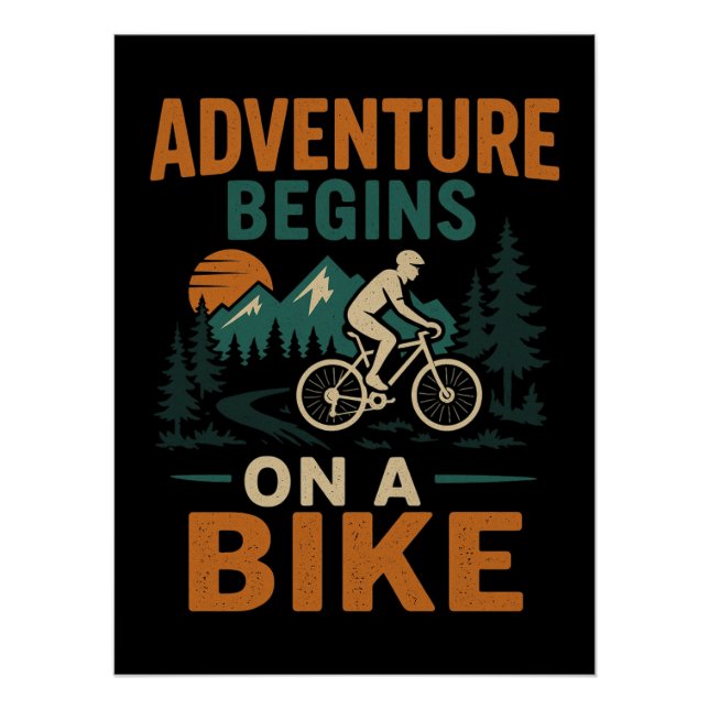 Pôster A aventura começa em um Poster de bicicleta (Frente)