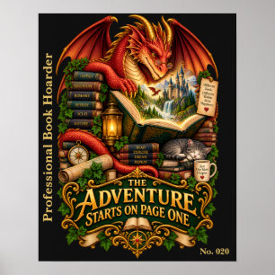 Poster A Aventura Começa na Página Um   Dragão do Livro