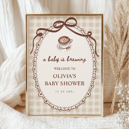Poster A Baby is Brewing Coffee Baby Shower Welcome