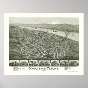 Pôster A balsa de Martin, mapa panorâmico do OH - 1899