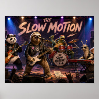 Poster A Banda de Rock de Animais Engraçados em Câmera Le