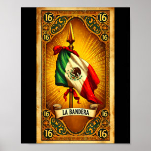 Poster A bandeira 16 arte da bandeira do patrimônio mexic