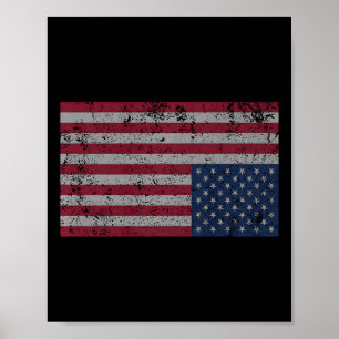 Poster A bandeira americana se afunda de cabeça para baix
