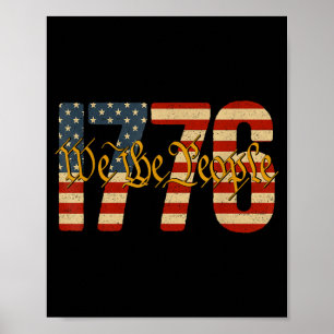 Poster A bandeira americana vintage patriótica de 1776