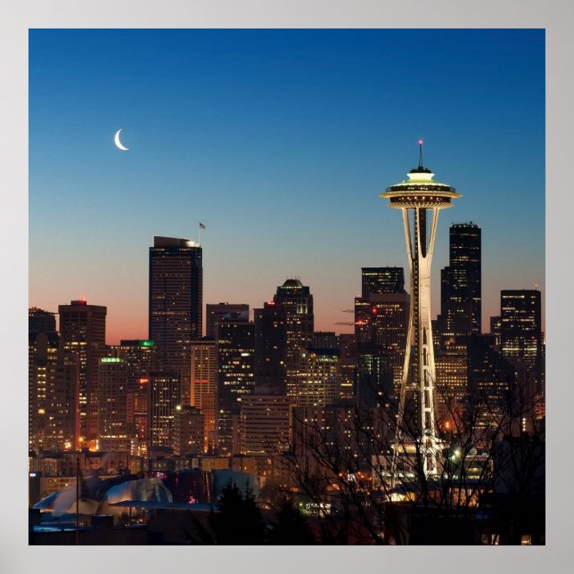 Poster A bandeira americana voa entre a lua ascensão (Frente)