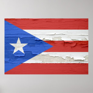 Pôster A bandeira de Puerto Rico resistiu à pintura