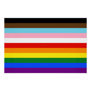 Pôster A bandeira do orgulho de onze listras da SlipperyJ