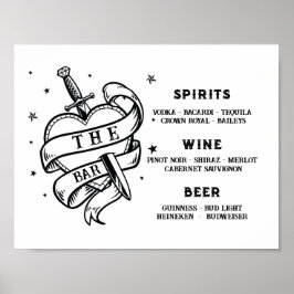 Poster A Bar Tradicional Tattoo Heart Rock