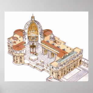 Poster A basílica de St Peter. Cidade do Vaticano Roma.
