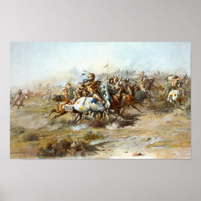 Poster A Batalha Custer de Little Bighorn Russell (Frente)