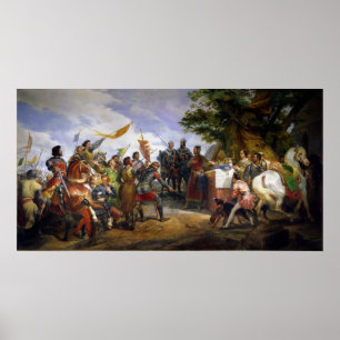 Pôster A batalha de Bouvines, o 27 de julho de 1214, 1827