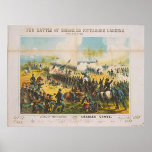 Pôster A batalha de guerra civil da aterragem de Shiloh