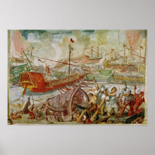 Poster A batalha de Lepanto, em outubro de 1571, 1600
