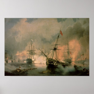 Poster A batalha de Navarino, o 20 de outubro de 1827,