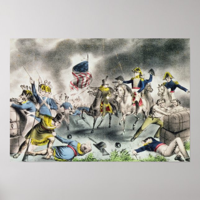 Pôster A Batalha de Nova Orleans, pub. Nathaniel Currier (Frente)