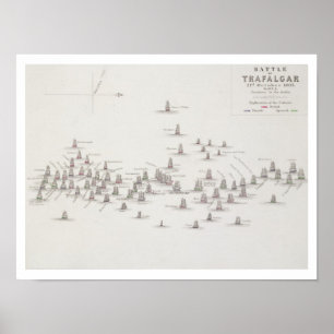 Pôster A batalha de Trafalgar, o 21 de outubro de 1805,