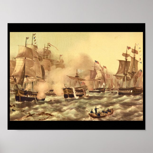 Poster A batalha do lago Erie, Commodore_Engravings (Frente)