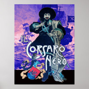 Pôster A Batalha do NEGRO CORSAIR/Navio Pirata é Rosa Azu