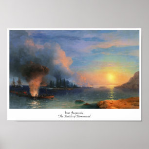 Poster A batalha do seascape de Bomarsund Ivan Aivazovsky
