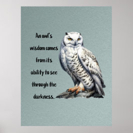 Poster A beautiful white wise Owl