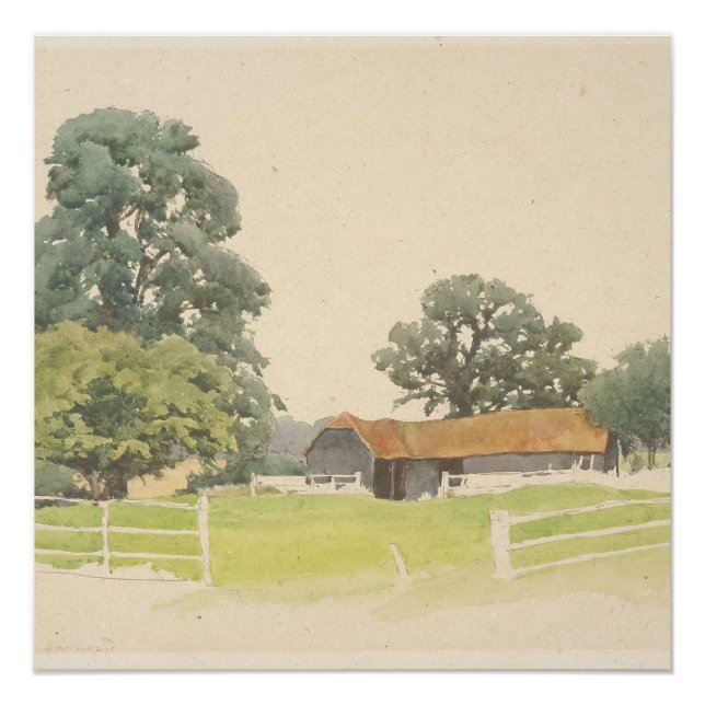 Pôster A Bedfordshire Farmyard (século XIX) (Frente)