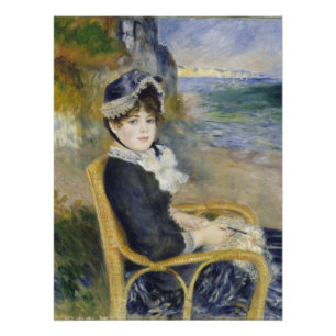 Pôster À Beira-Mar, Retrato de Pintura a Óleo, Renoir