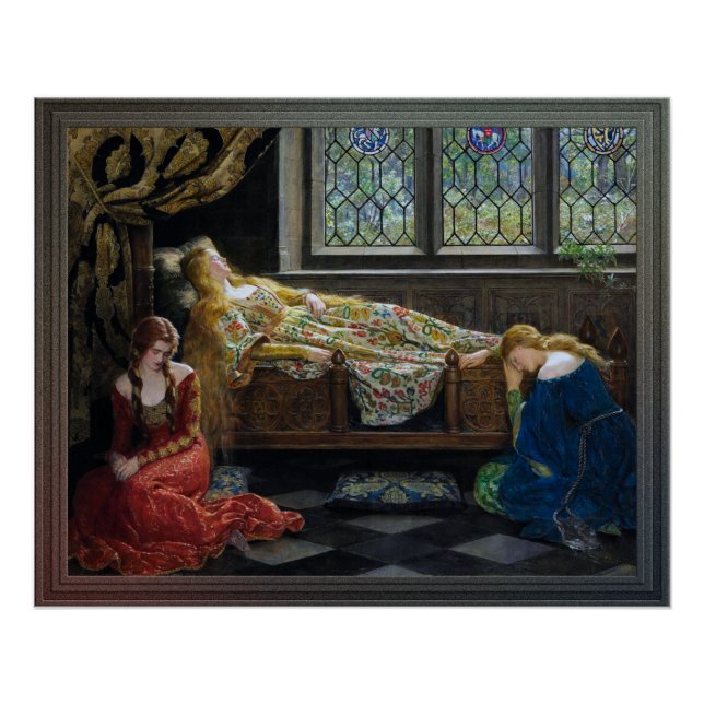 Pôster A Bela Adormecida por John Collier (Frente)