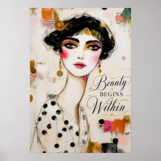 Poster A Beleza Começa Dentro Feminina Elegante (Frente)