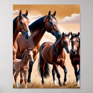 Poster A beleza dos cavalos americanos