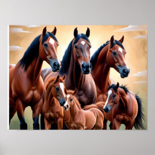 Poster A beleza dos cavalos americanos