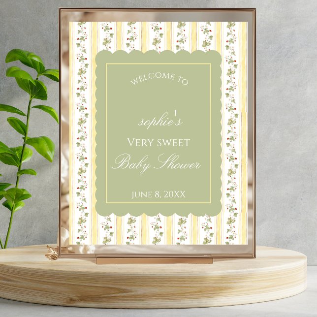 Poster A berry sweet baby is on the way Welcome Sign (Criador carregado)