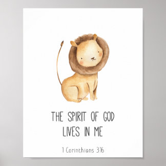 Poster A Bíblia Infantil Versa o Espírito de Deus Vive em